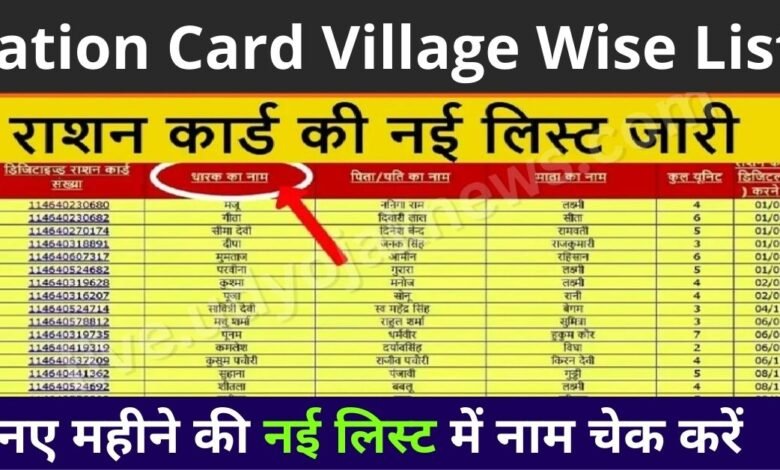 Ration Card Village Wise List